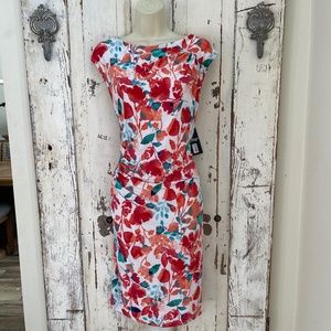 American Living by Ralph Lauren Size 18 Woman's Red Coral Blue White Floral